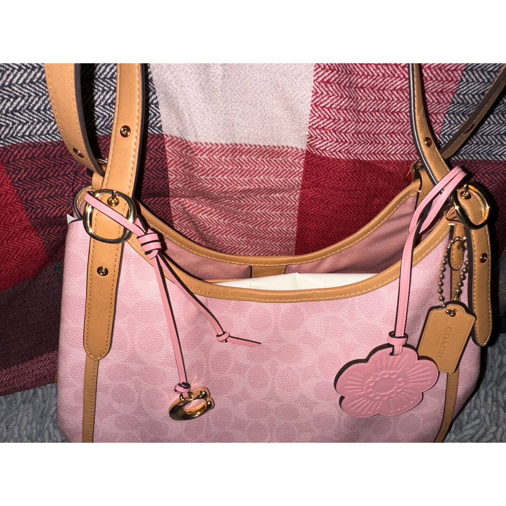 Coach Erin Shoulder Bag In Signature Canvas With Charms in Pink - Picture 2 of 5
